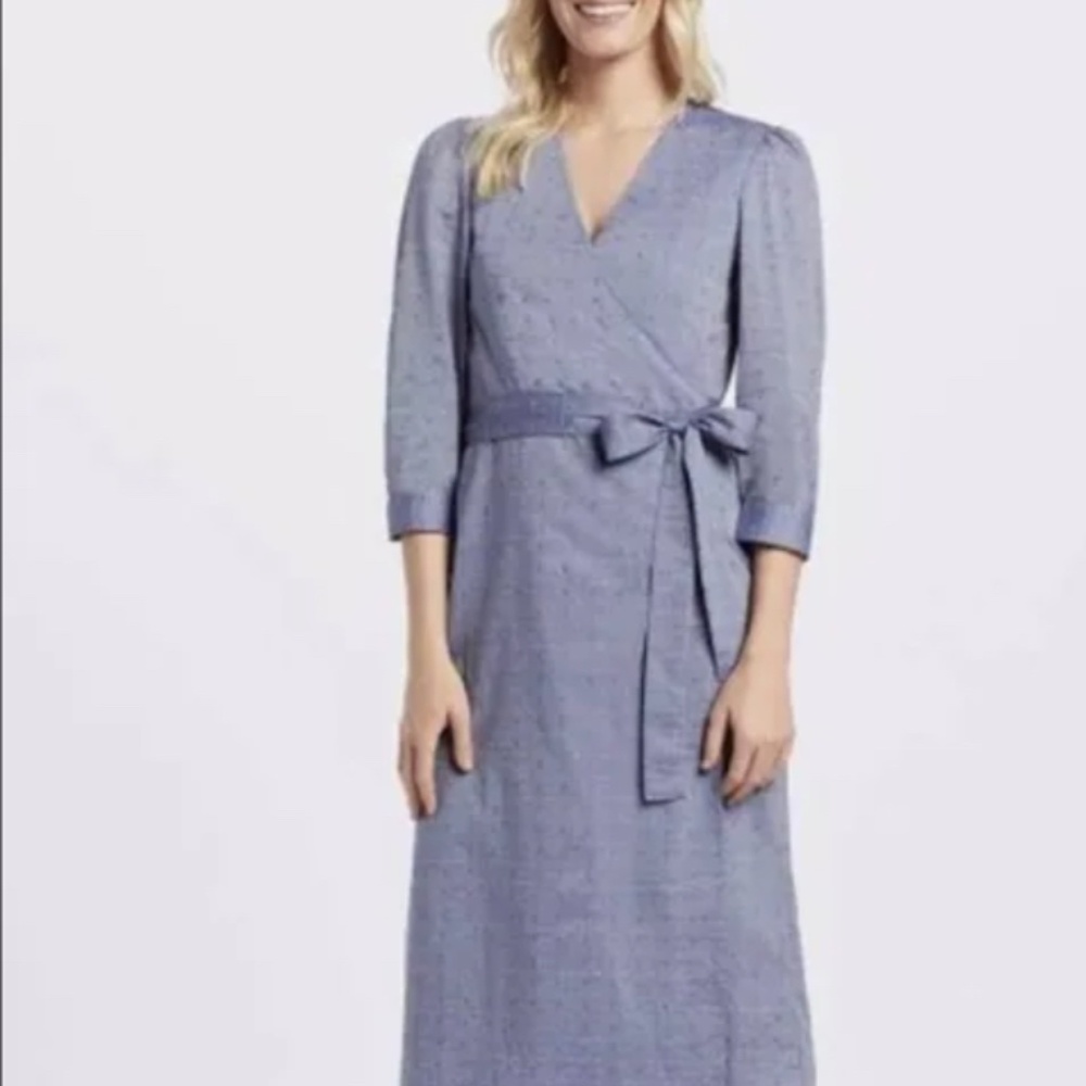 Draper James Embroidered Wrap Dress